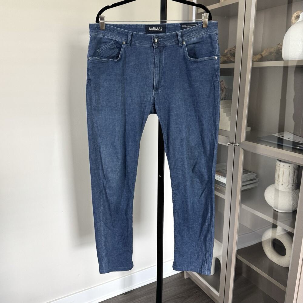 Barmas Dean Indigo Blue Lightweight Cotton Denim Straight Leg Jeans 36 Italy